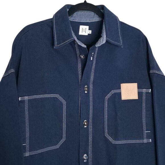 Helsa Denim Overshirt in Navy Oversized Jacket‎ Size XS/S - Picture 5 of 11